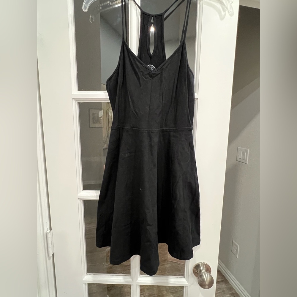 Casual Black Halter A-Line Mini Dress